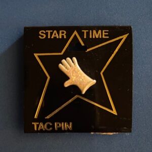 Star Time Tac Pin with White Glitter Glove